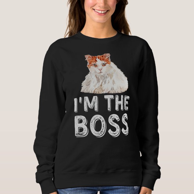 Ich bin der Boss Funny Turkish Van Cat Liebhaber & Sweatshirt (Vorderseite)