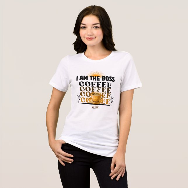 Ich bin der Boss Kaffee Tri-Blend Shirt (Vorderseite voll)