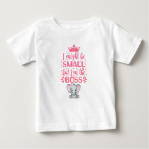 Ich bin der Boss Pink Elefant Baby T-shirt