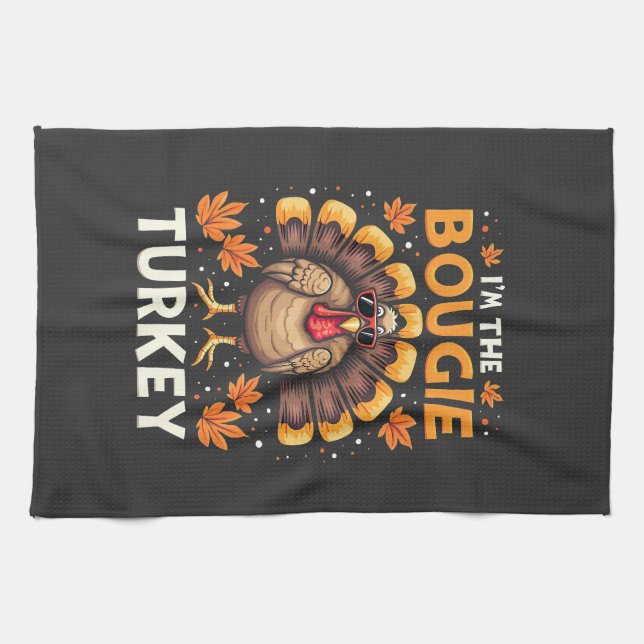 Ich bin der Bougie Turkey Funny Erntedank Sassy Geschirrtuch (Horizontal)