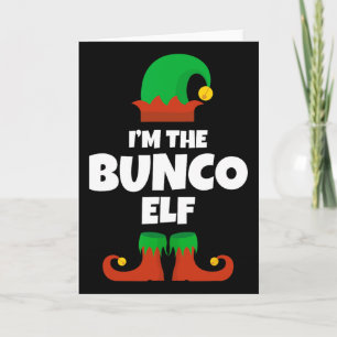 Ich bin der Bunco-Elf-Familien-Pyjama-Weihnachten  Karte