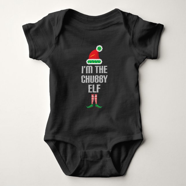 Ich bin der Chubby Elf Baby Bodysuit Strampler (Vorderseite)