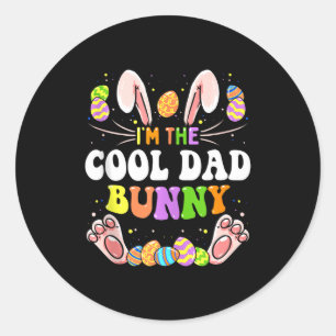 Ich bin der coole Dad-Hase, passende Familien-Oste Runder Aufkleber
