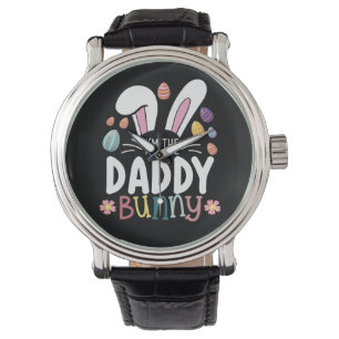Ich bin der Daddy Vater Bunny Oaster Family Matchi Armbanduhr