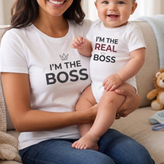 Ich bin der echte Boss Baby Lustiges passendes Mut Strampler