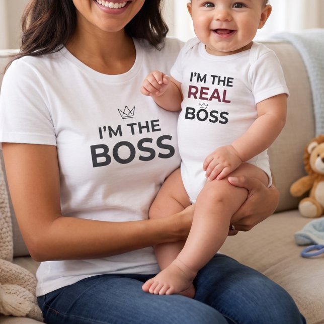 Ich bin der echte Boss Baby Lustiges passendes Mut Strampler (Von Creator hochgeladen)