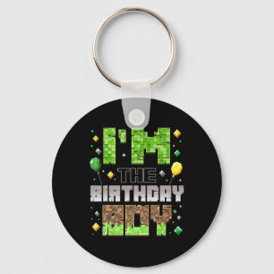 Ich bin der Geburtstagskind Party Gamer Pixel Boy  Schlüsselanhänger