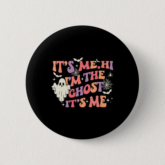 Ich bin der Geist, ich bin glücklich Halloween Button (Vorderseite)