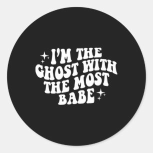 Ich bin der Geist mit der lustigsten Halloween-Hou Runder Aufkleber
