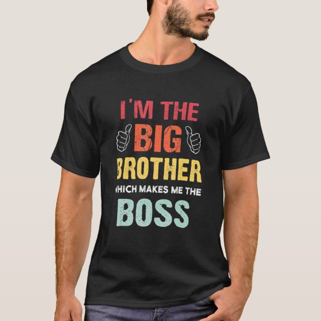 Ich bin der große Bruder, der mich zum Boss-Retro  T-Shirt (Vorderseite)