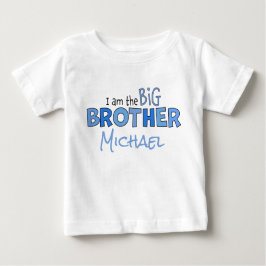 Ich bin der Große Bruder Niedlich Blue Whimsical Baby T-shirt