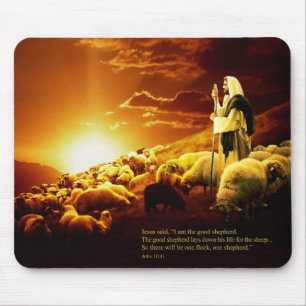 "Ich bin der gute Hirte. John-10:11 Mousepad