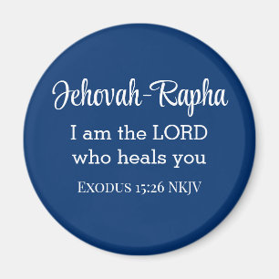Ich bin der Herr, der dich heilt Bible Verse Blue Magnet