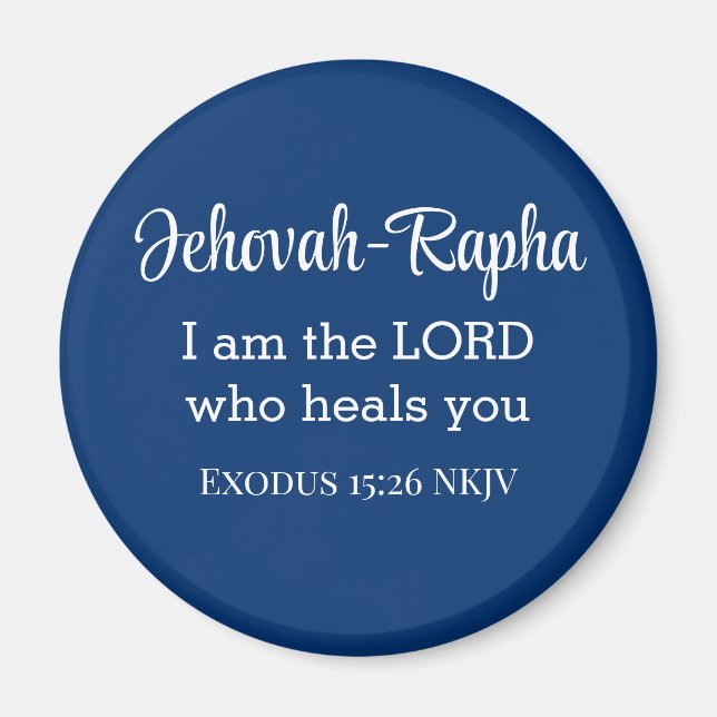 Ich bin der Herr, der dich heilt Bible Verse Blue Magnet (Vorne)