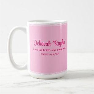 Ich bin der Herr, der dich heilt Verse Light Pink Kaffeetasse