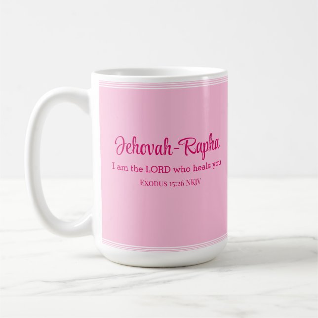 Ich bin der Herr, der dich heilt Verse Light Pink Kaffeetasse (Links)