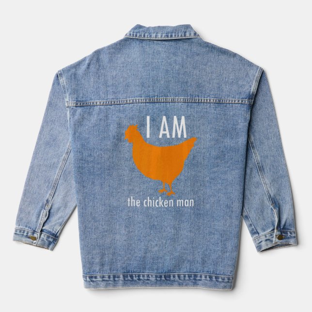 Ich bin der Hühnermann Jeansjacke (Rückseite)