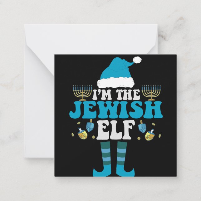 Ich bin der jüdische Elf Funny Hanukka Menorah Ges Mitteilungskarte (Vorderseite)