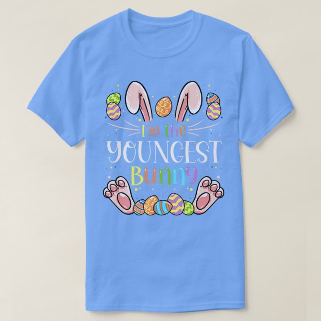 Ich bin der jüngste Bunny Matching Family Ostertei T-Shirt (Design vorne)