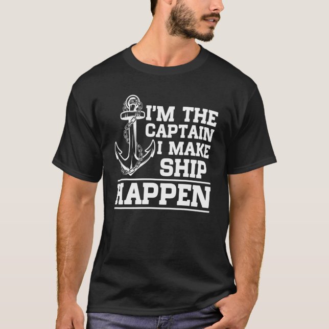 Ich bin der Kapitän, der das Motorboot des Schiffe T-Shirt (Vorderseite)