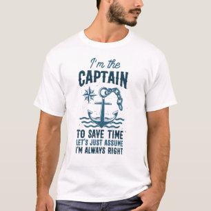 Ich bin der Kapitän, der immer das richtige Motorb T-Shirt
