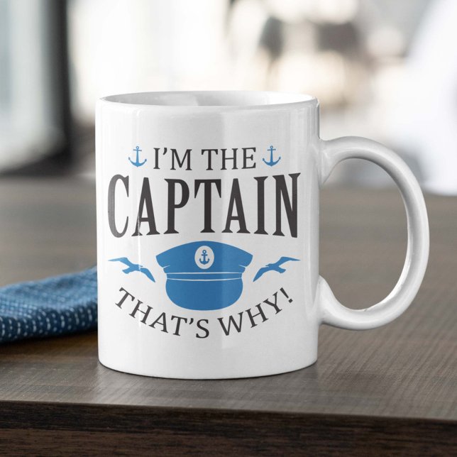 Ich bin der Kapitän Kaffeetasse (funny captain mug)