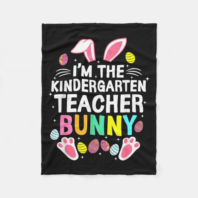 Ich bin der Kindergarten-Lehrer-Hase Frohe Ostern  Fleecedecke (Vorderseite)