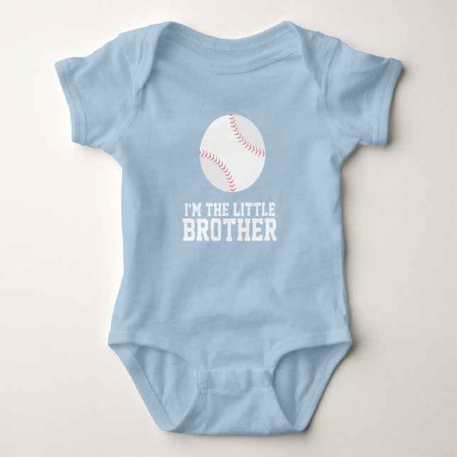 "Ich bin der kleine Bruder" Baseball Jersey Nummer Baby Strampler (Vorderseite)