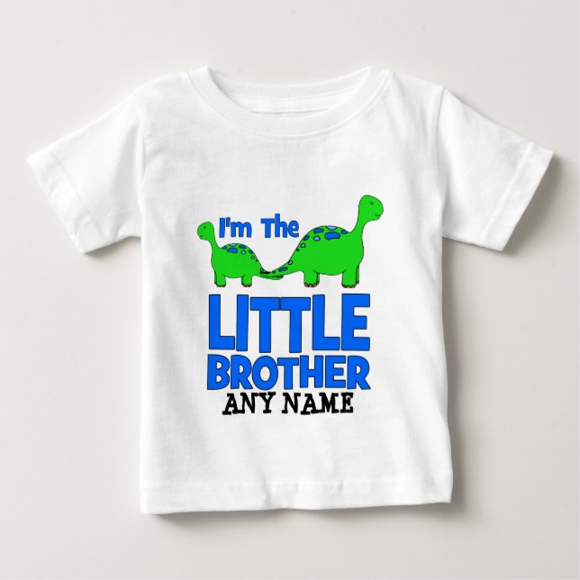 Ich bin der KLEINE BRUDER! Custom Dinosaur-Geschen Baby T-shirt (Vorderseite)