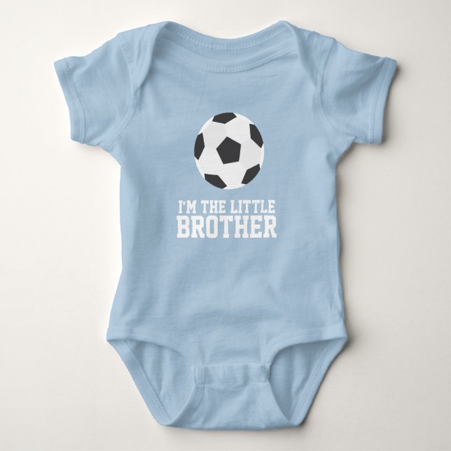 "Ich bin der kleine Bruder" Fußball Jersey Nummer Baby Strampler (Vorderseite)