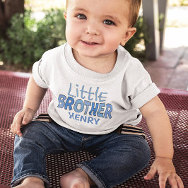 Ich bin der kleine Bruder Whimsical Niedlich Blue Baby T-shirt