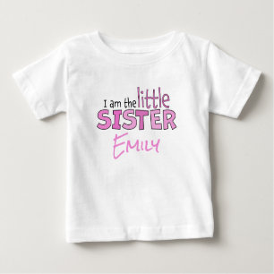 Ich bin der kleine Schwester Whimsical Pink Modern Baby T-shirt
