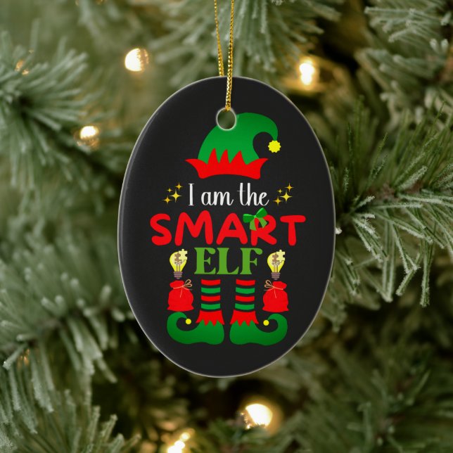 Ich bin der kluge Elf Keramik Ornament (Baum)