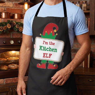 Ich bin der Küchenelf Personalisierter Weihnacht Schürze
