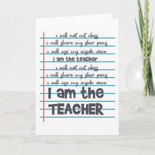 ICH BIN DER LEHRER Lehrer Spruch Lehren Lieblingsl Karte