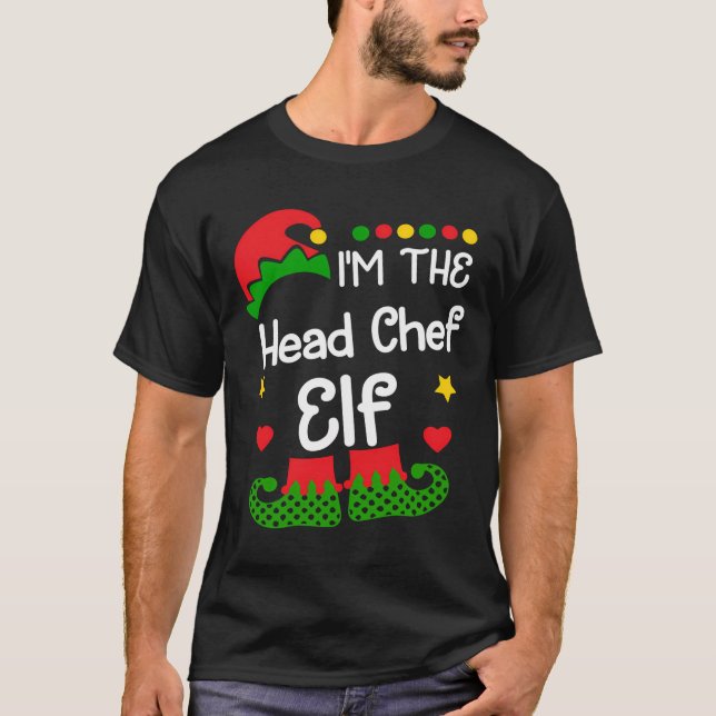 Ich bin der Leiter Koch Elf Shirt Weihnachtsfamili (Vorderseite)