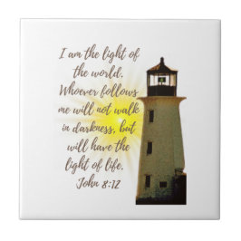 Ich bin der Light John 8:12 mit Light House Fliese