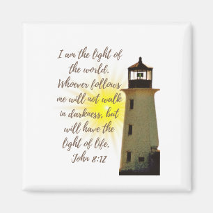 Ich bin der Light John 8:12 mit Light House Magnet