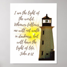 Ich bin der Light John 8:12 mit Light House Poster