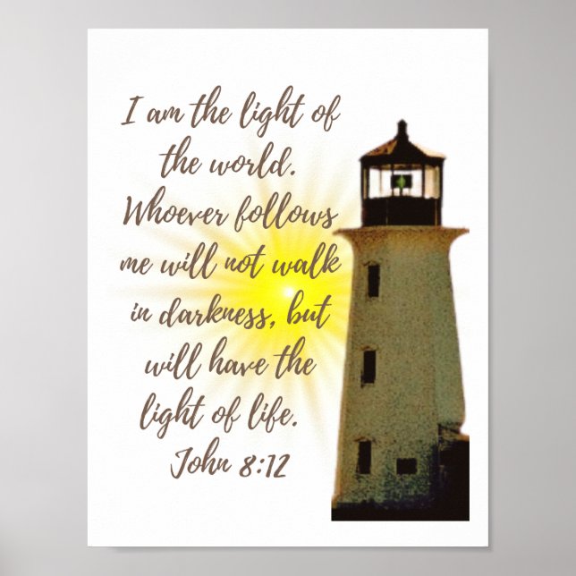 Ich bin der Light John 8:12 mit Light House Poster (Vorne)