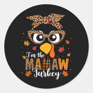 Ich bin der Mamaw Turkey Matching Family Erntedank Runder Aufkleber