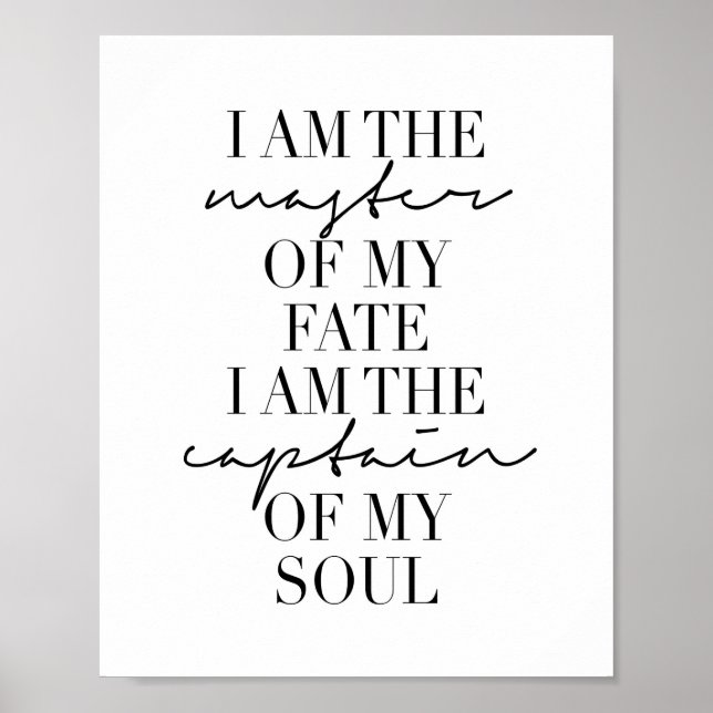 Ich bin der Meister meines Schicksals. Ich bin der Poster (Vorne)
