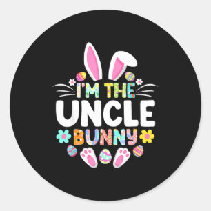 Ich bin der Onkel Bunny Lustiger Ostertag Familien Runder Aufkleber