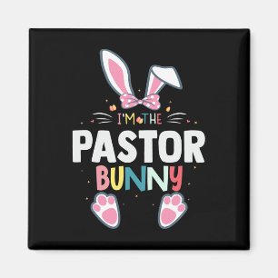 Ich bin der Pastor Bunny Osterhase Familie Match Magnet