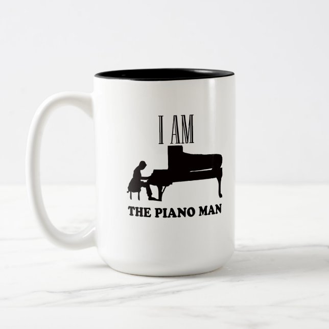 ICH BIN DER PIANO-MANN ZWEIFARBIGE TASSE (Links)