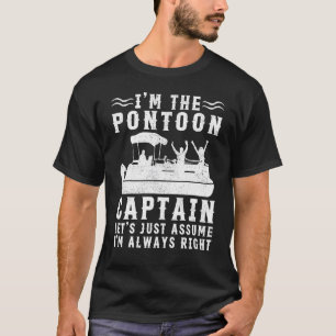 Ich bin der Pontoon Captain Retro Boat Ewner T-Shirt