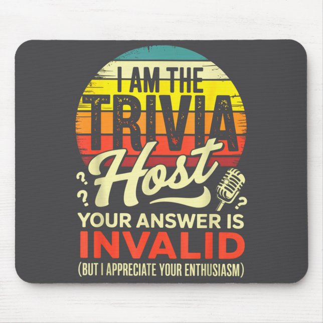 Ich bin der Quizmaster - Lustiger Quizabend Spiel Mousepad (Vorne)