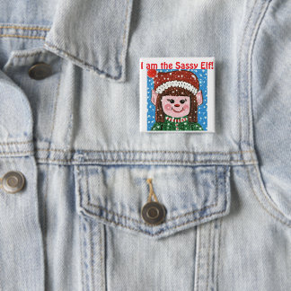 Ich bin der Sassy Elf Hut Button