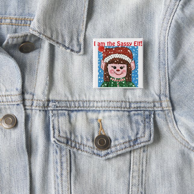 Ich bin der Sassy Elf Hut Button (Beispiel)