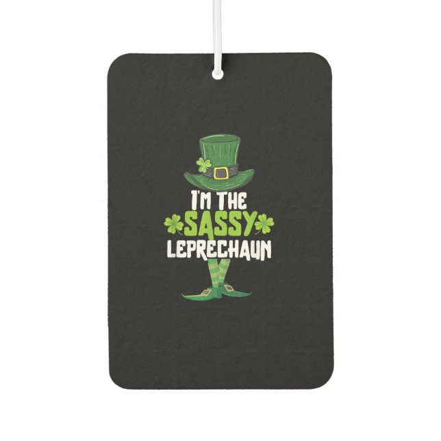Ich bin der Sassy Leprechaun, der zum St. Patrick' Autolufterfrischer (Vorderseite)